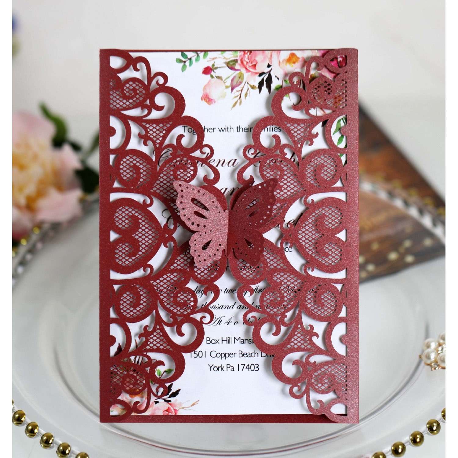 Butterfly Invitation Card Valentine's Day Greeting Card Marriage Invitation Card Laser Cut